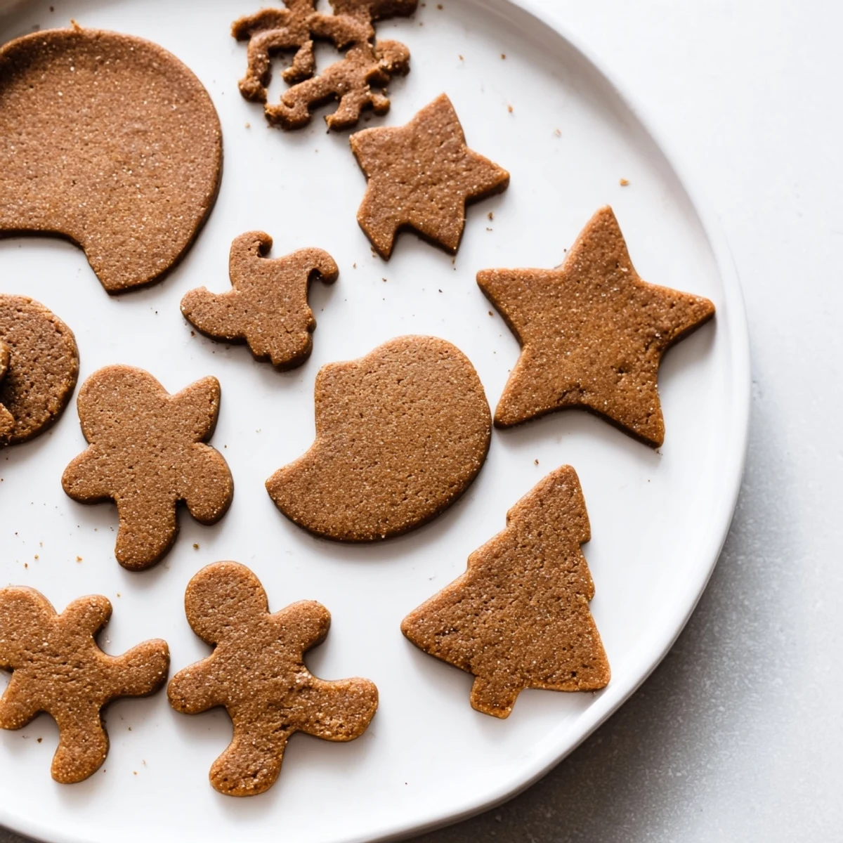 Freshly rolled gingerbread dough with warm spices, promising delicious gingerbread creations for the season.