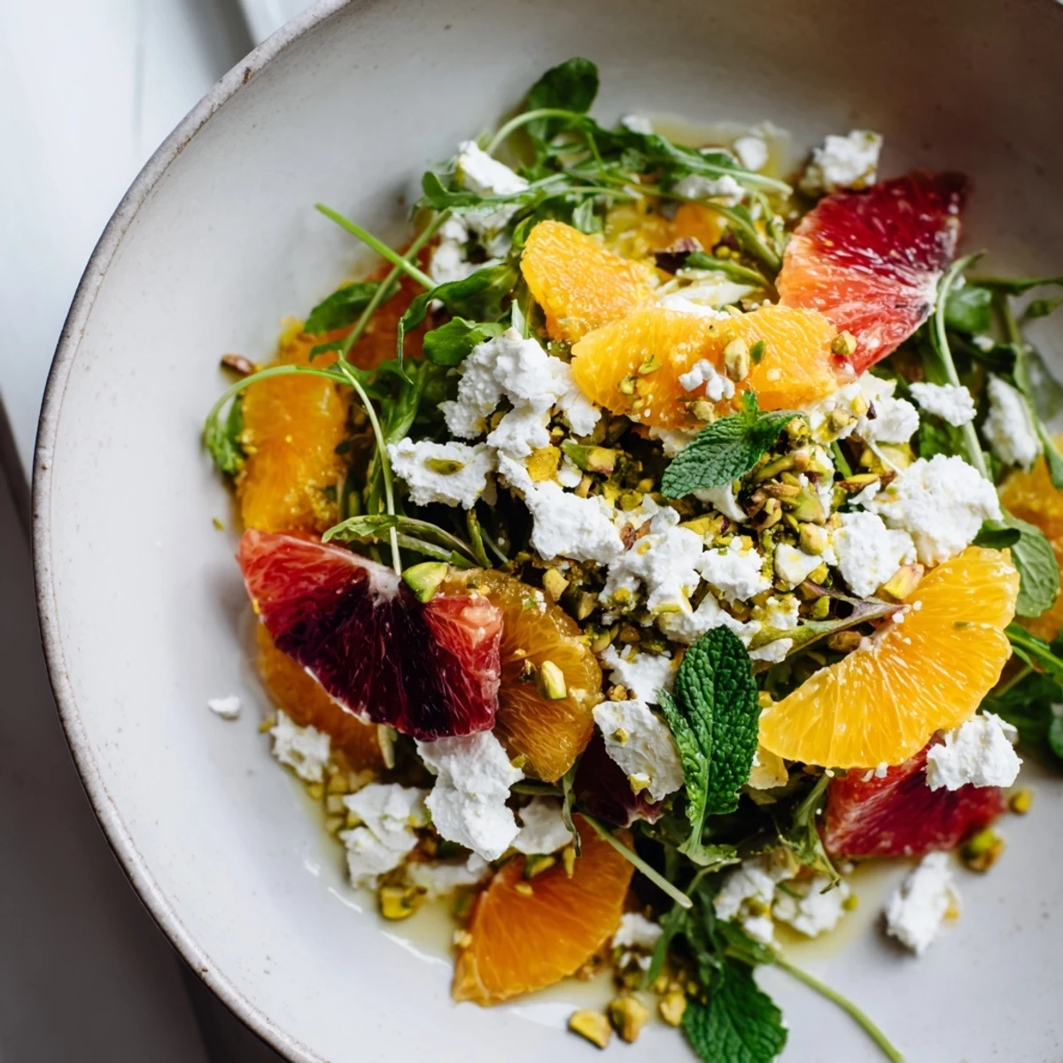 Delicious Winter Citrus Feta Salad with a light vinaigrette dressing, bursting with fresh flavors.