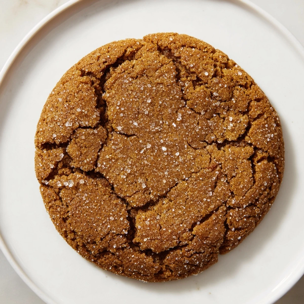 Knusprige Gingerbread Snap Cookies, belegt mit Zucker, warten auf den Verzehr.