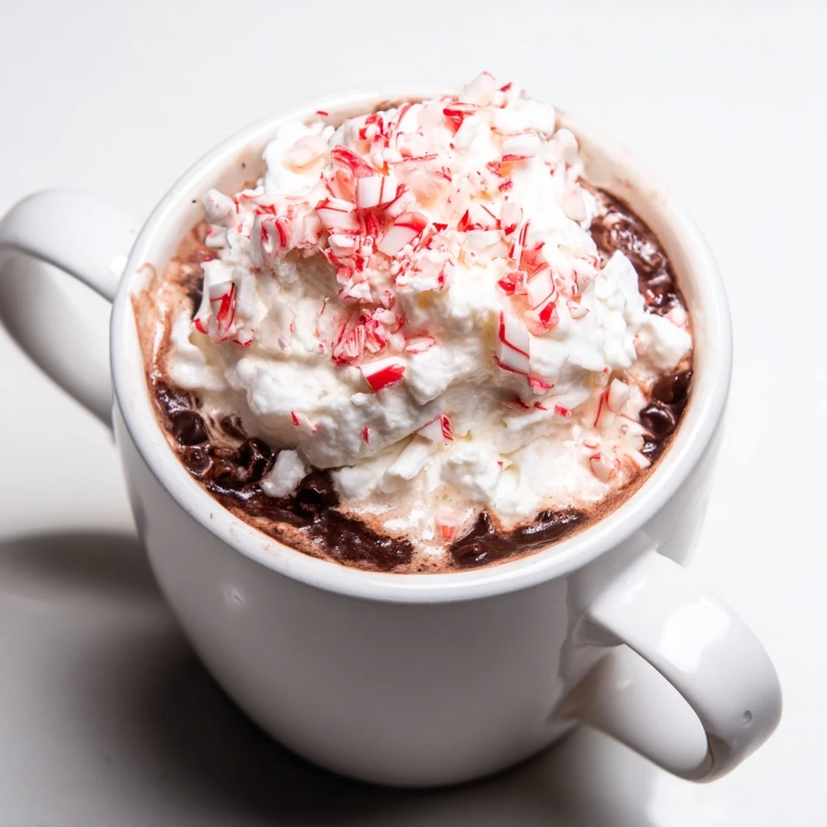 Steaming Peppermint Mocha topped with whipped cream, the ultimate cozy winter drink.