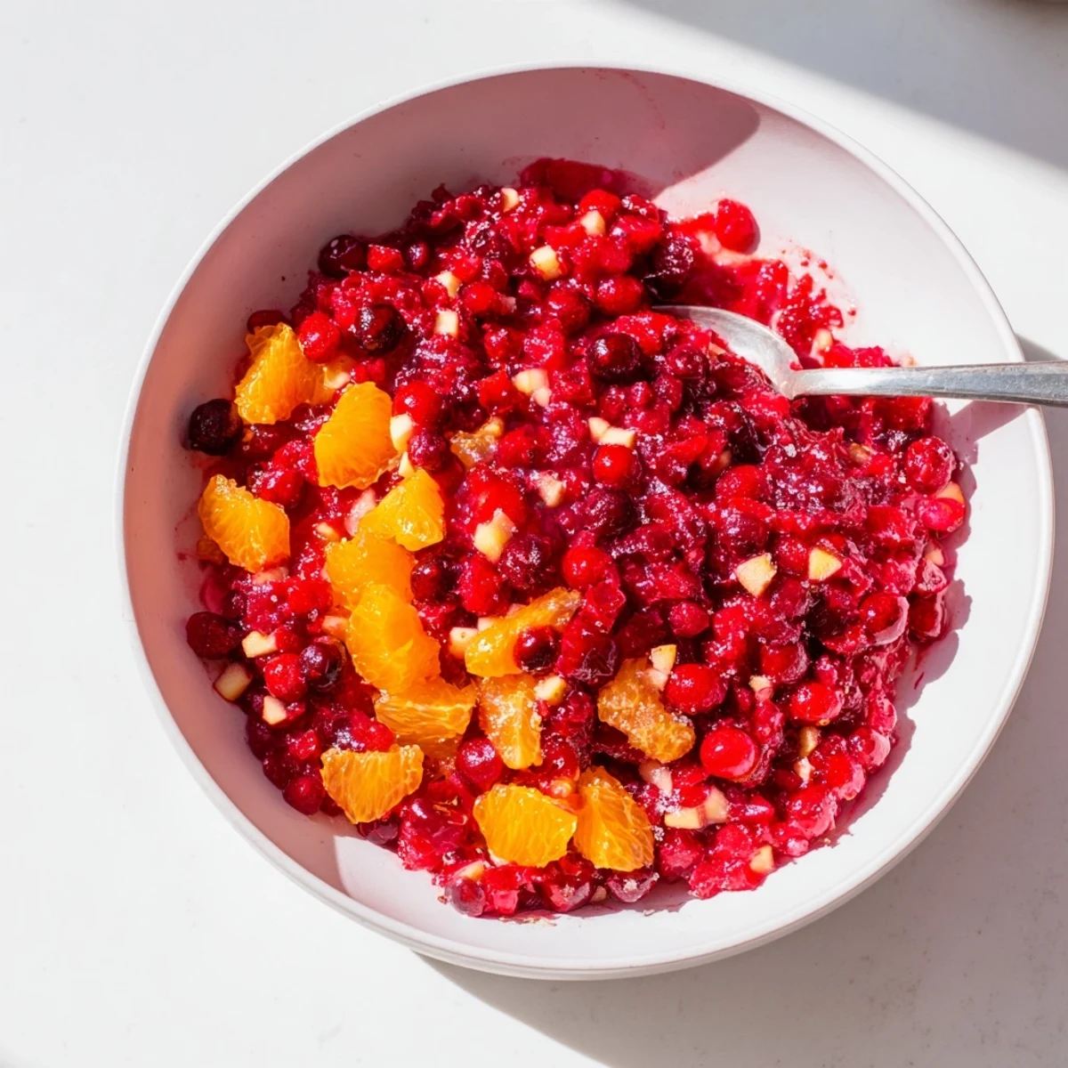 Vibrant, chunky Cranberry Orange Relish awaits, a perfect blend of sweet and tart holiday flavors.