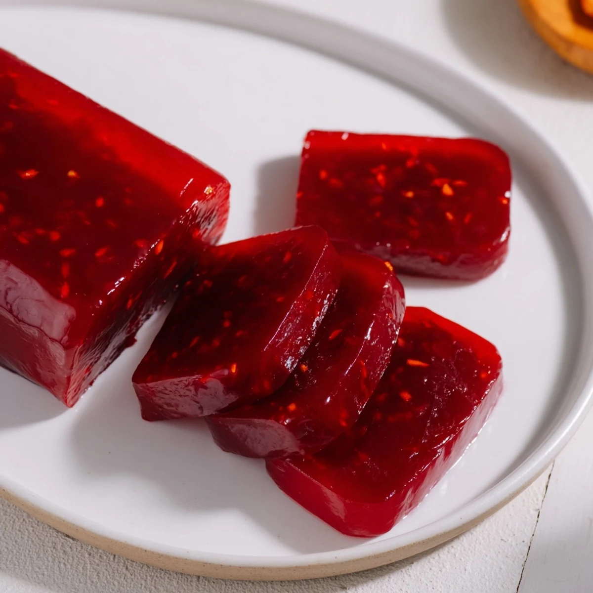 Bright red cranberry sauce in a glass serving dish, perfect for Thanksgiving or Christmas dinners.