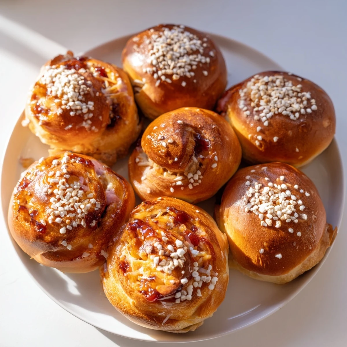 Warm and tempting, assorted baked goods on a baking sheet, ready to be served and savored.