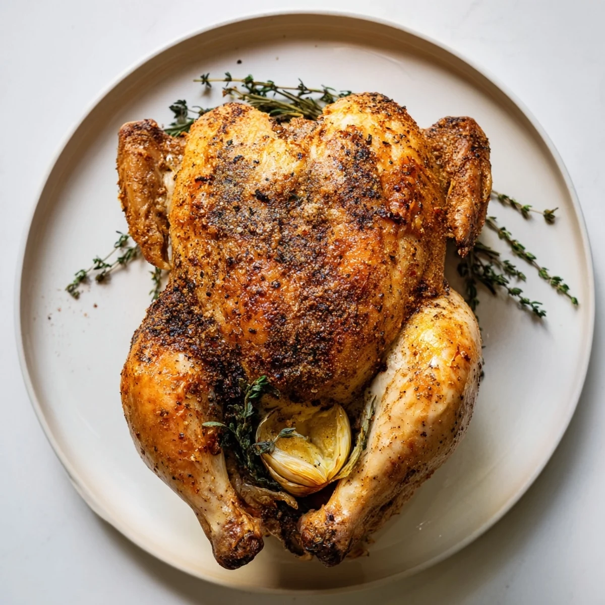 Knuspriges Brathuhn mit Kräutern