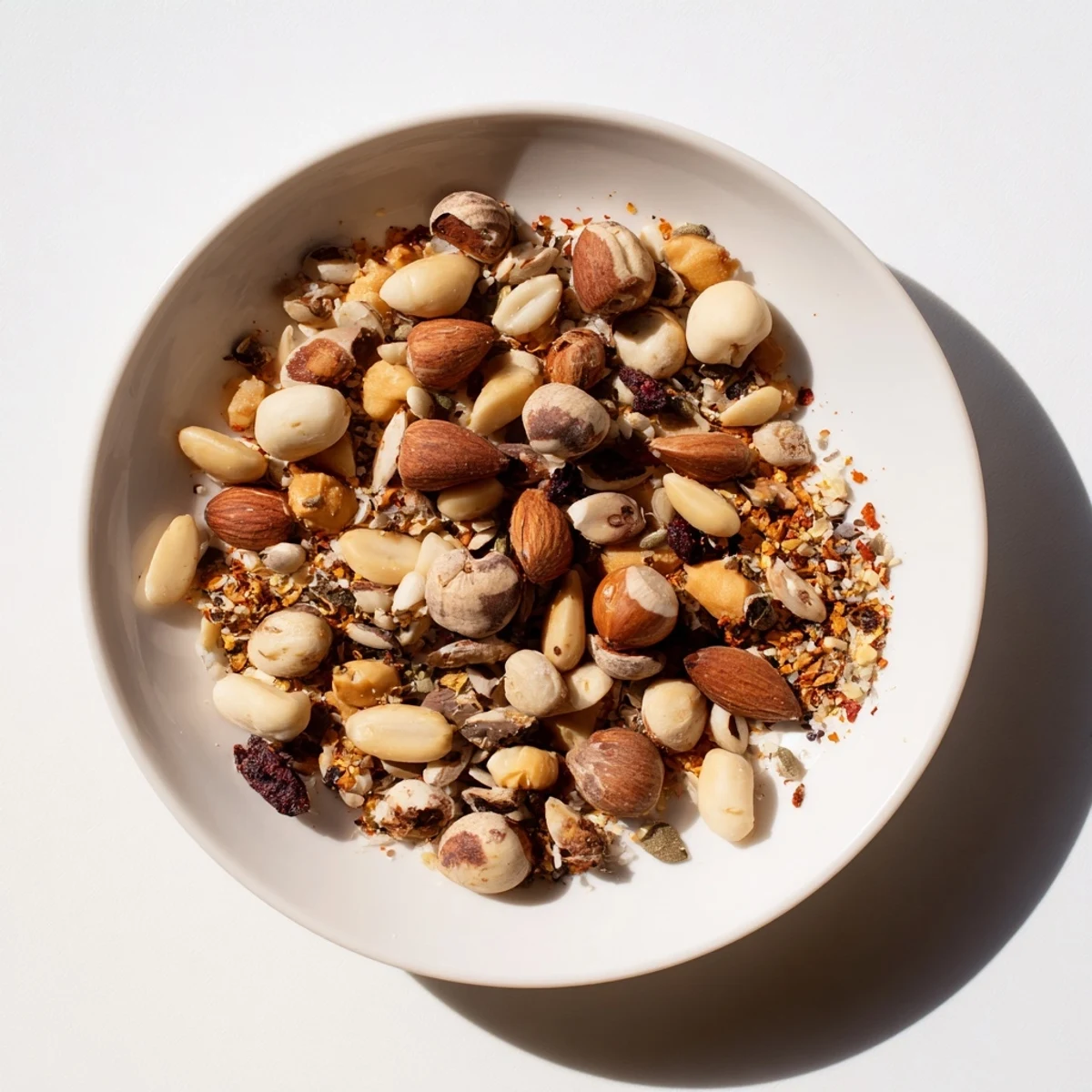 Golden, spiced nuts, perfectly roasted and ready to eat, a delightful snack sensation.