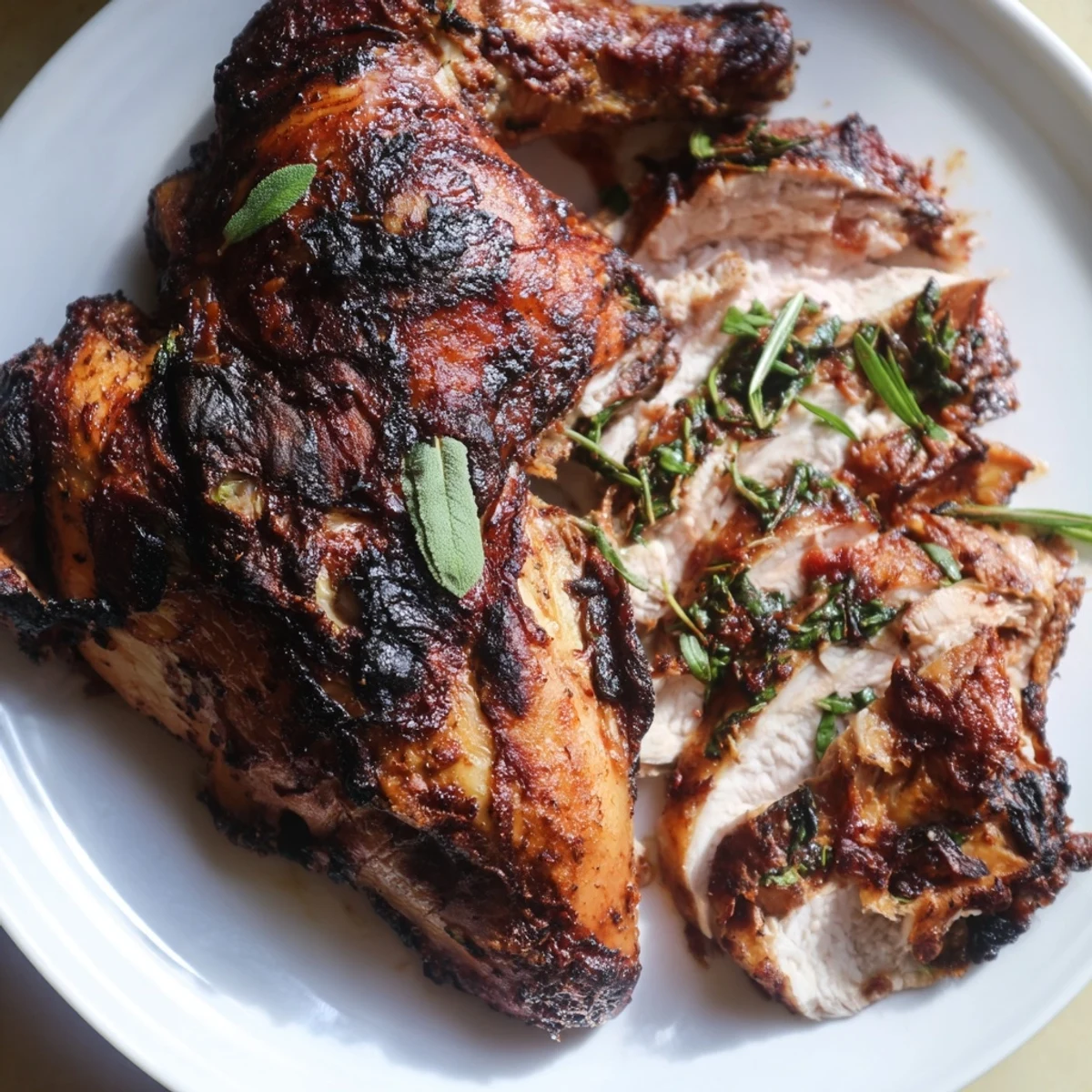 Kräuter gewürztes Brathuhn