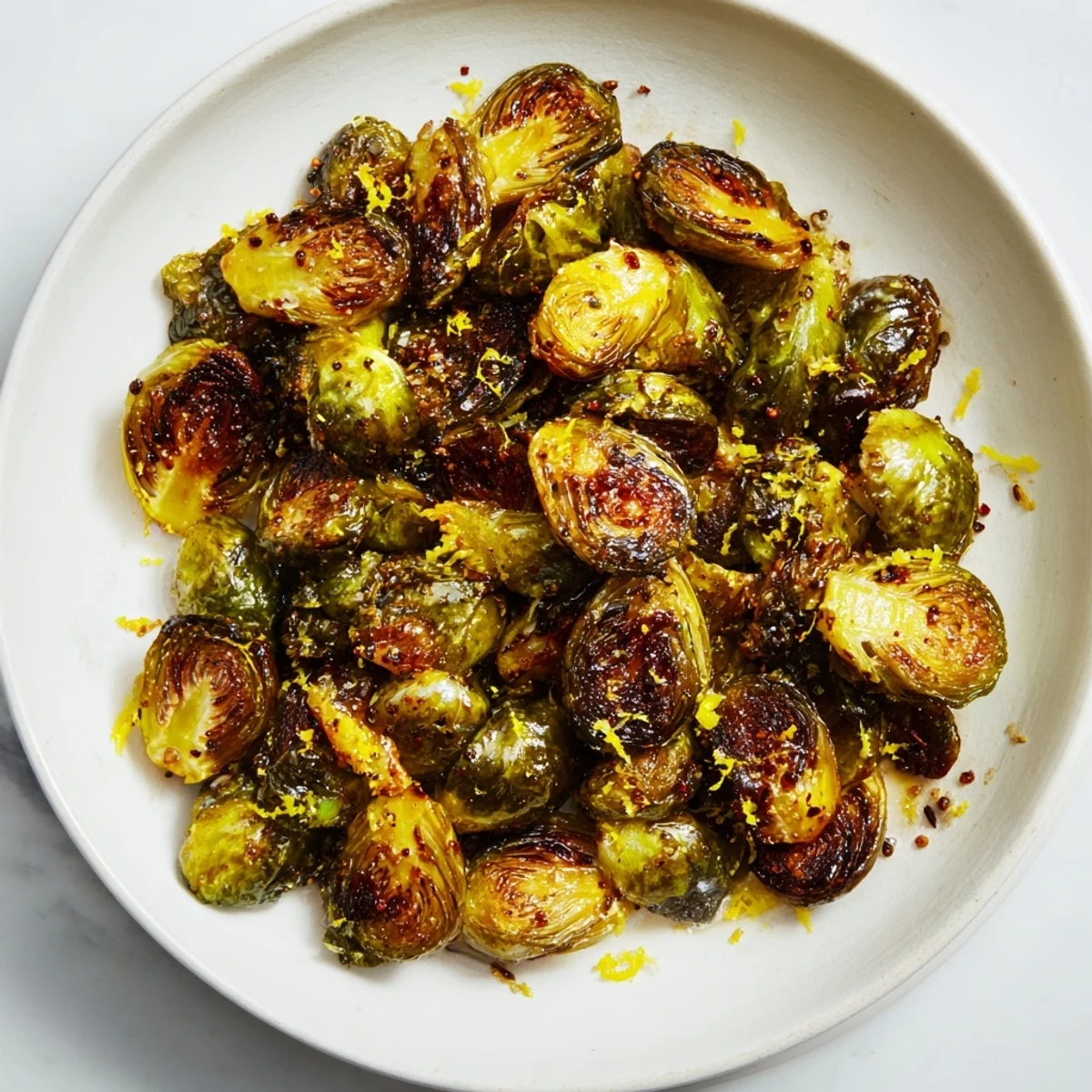 These caramelized roasted sprouts, glistening with olive oil, look irresistibly flavorful and simply made.