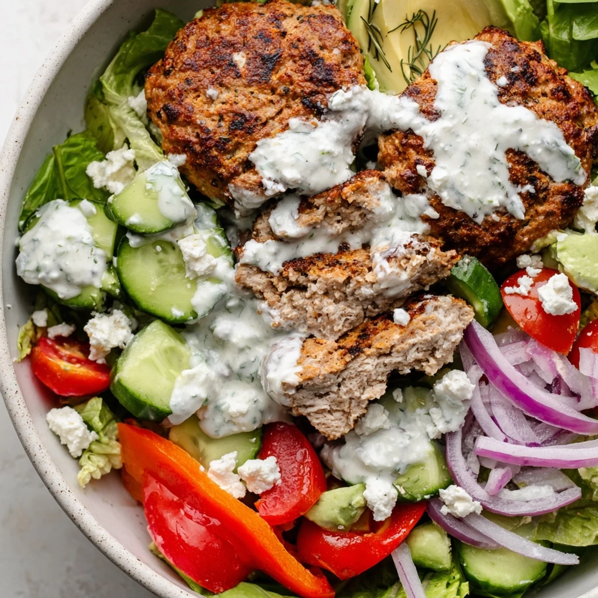 Turkey Burger Salad Bowl