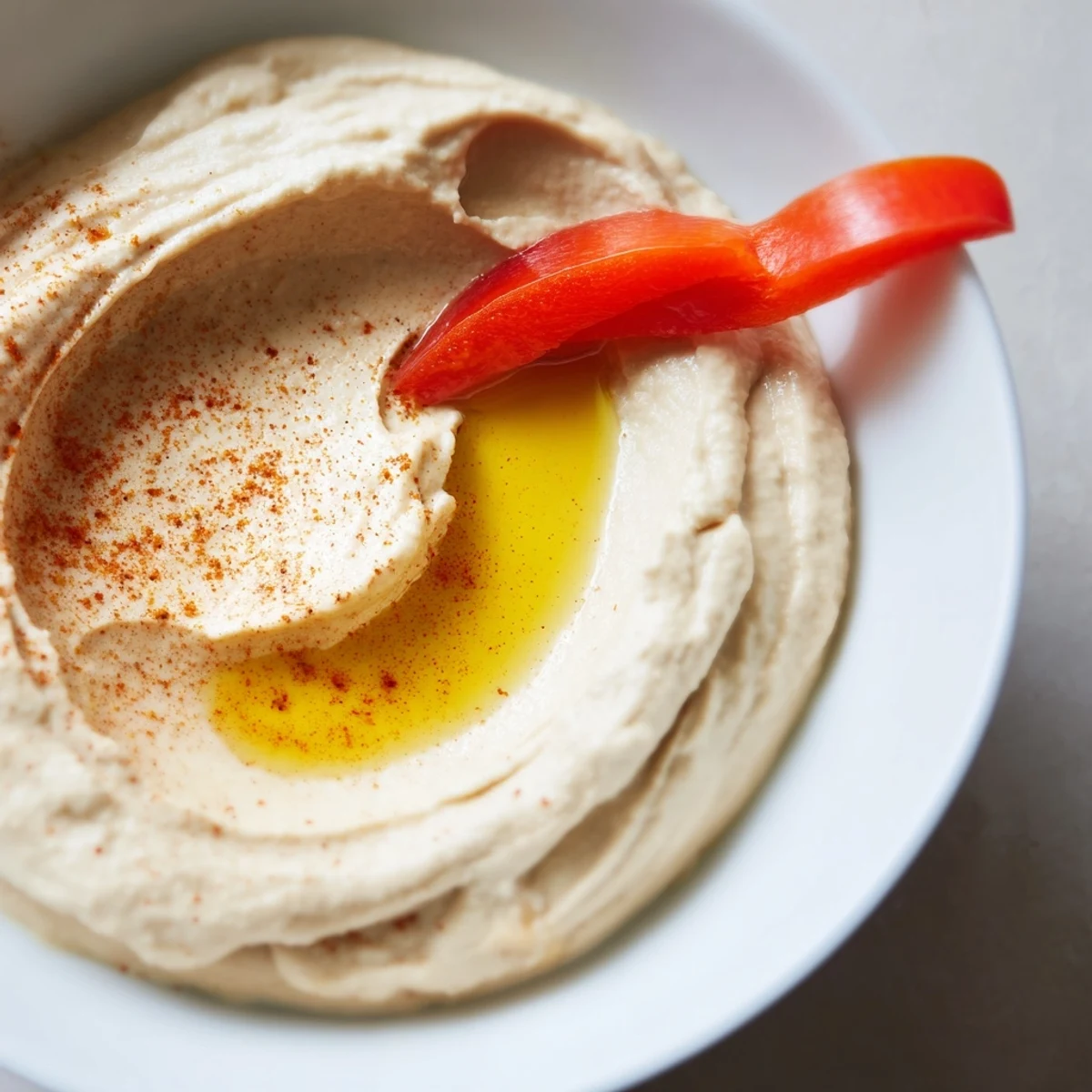 Genieße Classic Hummus mit frisch geschnittenen Gemüsestiften als gesunden, veganen Snack für zwischendurch.