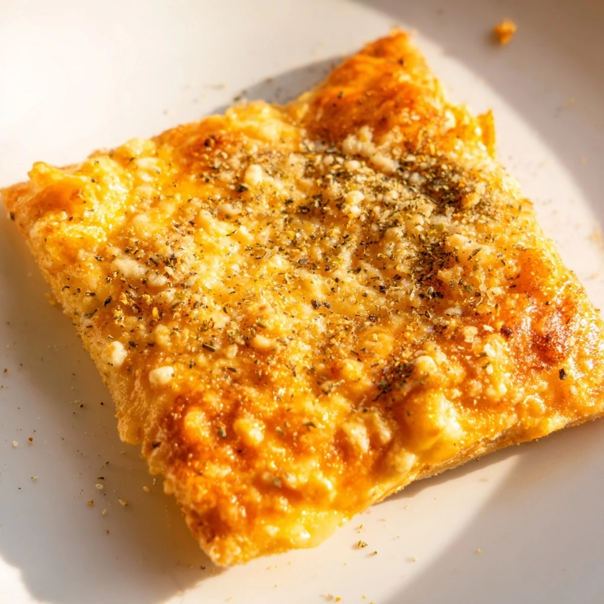 Knusprige Savory Cheese Snack vom Blech mit goldenem Rand und Neben einer Suppe