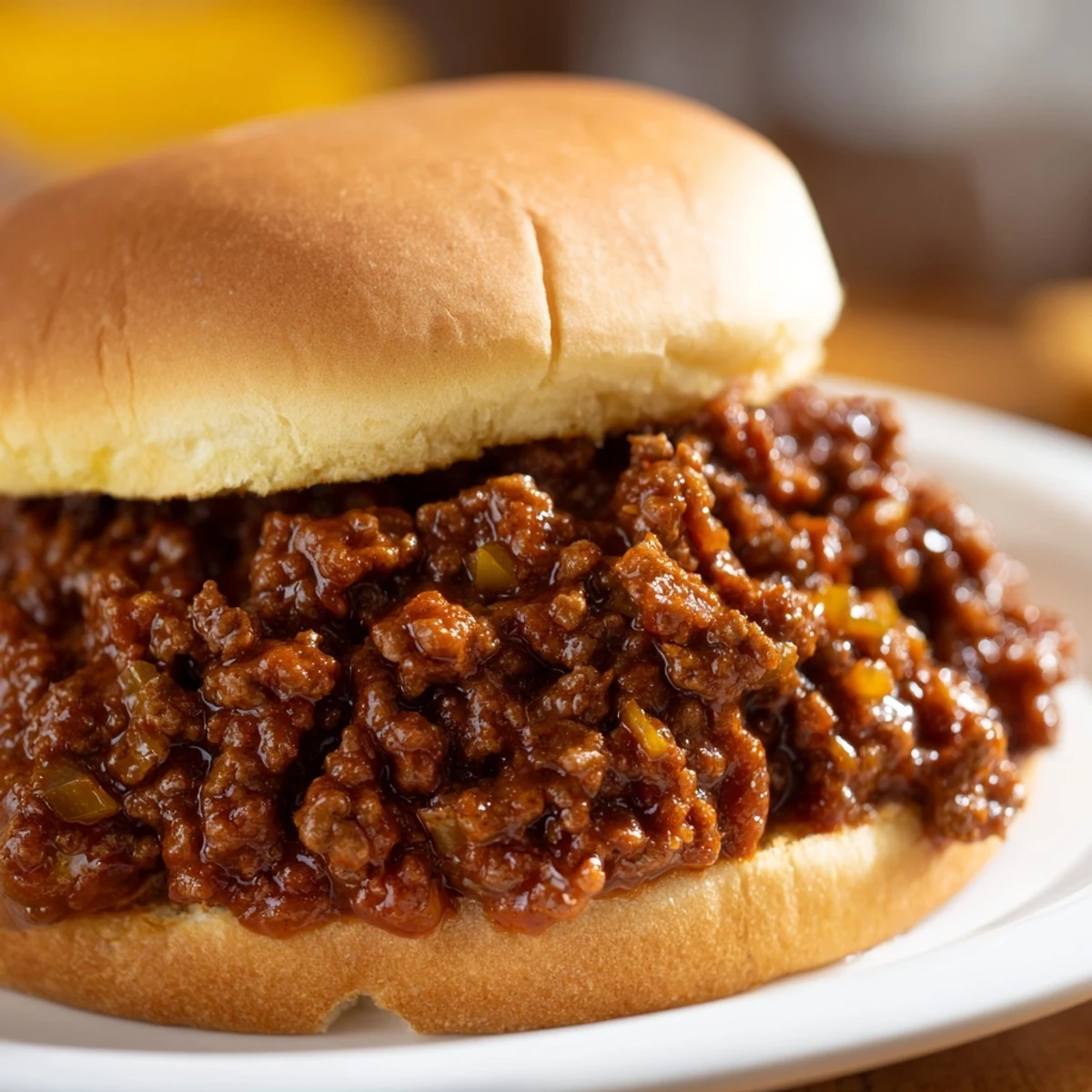 Classic American MVP Sloppy Joes served open-faced with melted cheese on top.