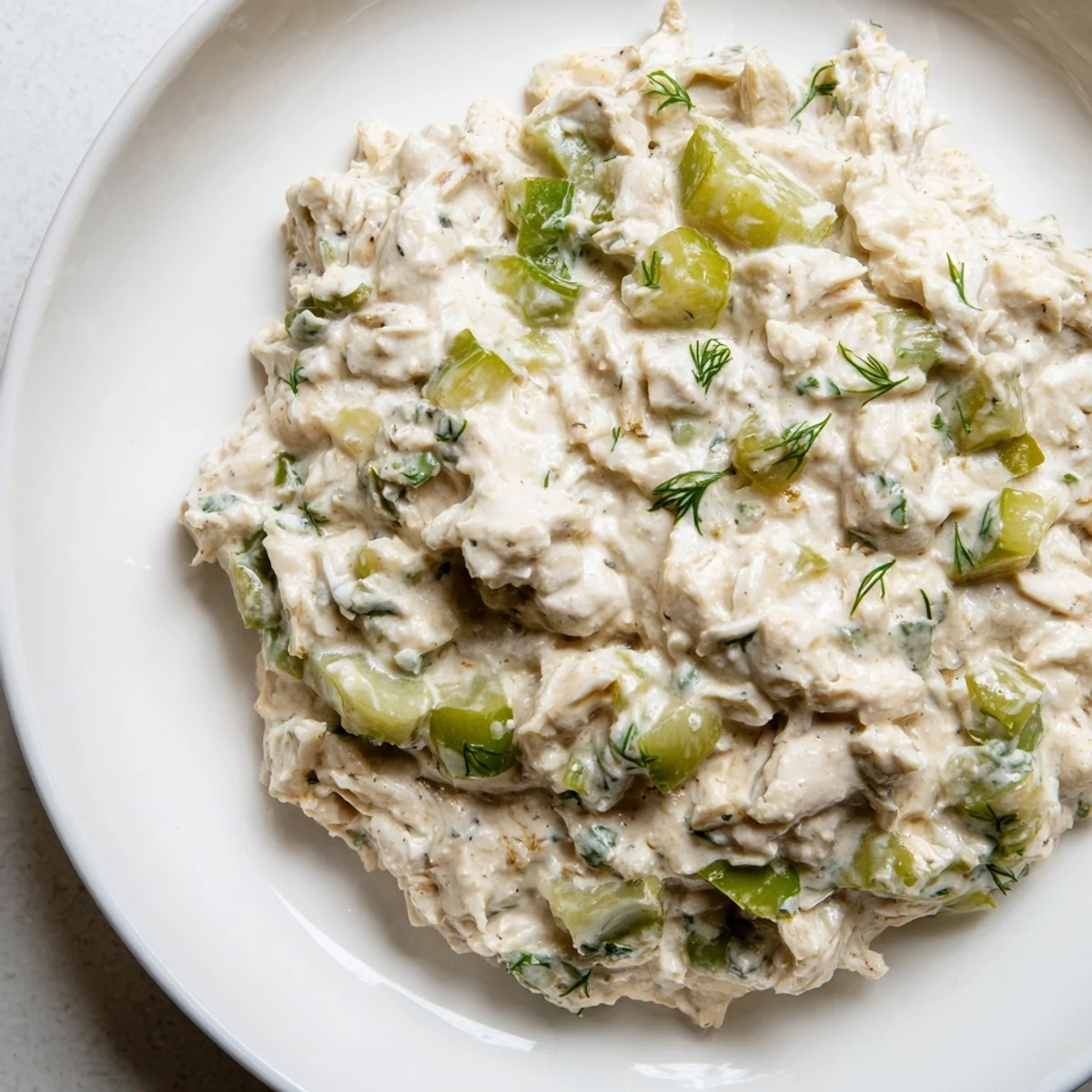 Cajun Remoulade Sauce with Crab auf einem Teller mit Crudités und Crackern als Dip serviert.