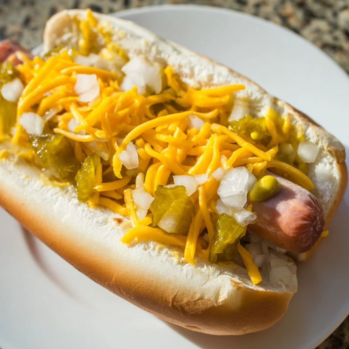 Grilled beef franks on warm buns beside colorful toppings like mustard, relish, and fresh cilantro.