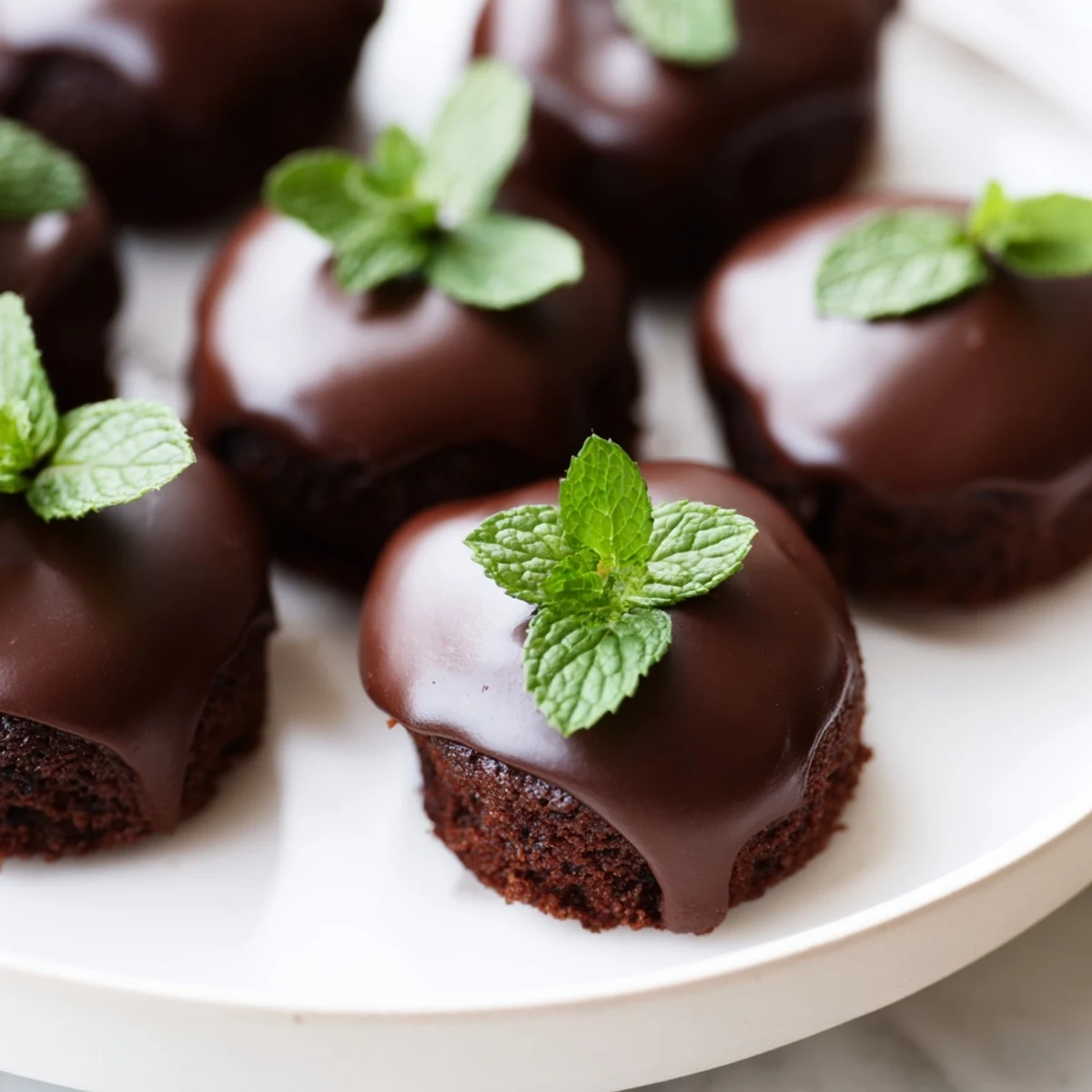 One bite of these Mint Brownie Bites with smooth ganache showcases refreshing mint flavor.