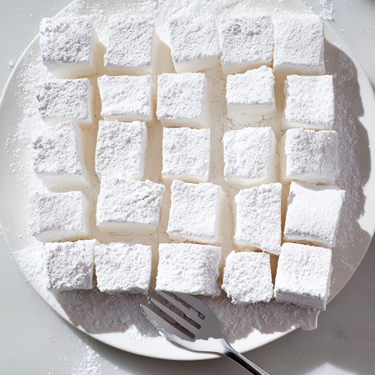 Hausgemachte Marshmallows mit weicher, luftiger Textur und feiner Vanille-Glasur