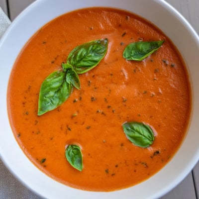 Cremige Tomaten Basilikum Suppe