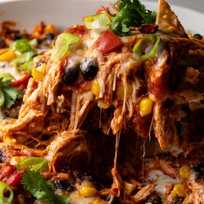 Huhn Enchilada Auflauf im Slowcooker