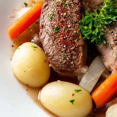 Rindersteak Kartoffeln Schmorgericht 6 Stunden